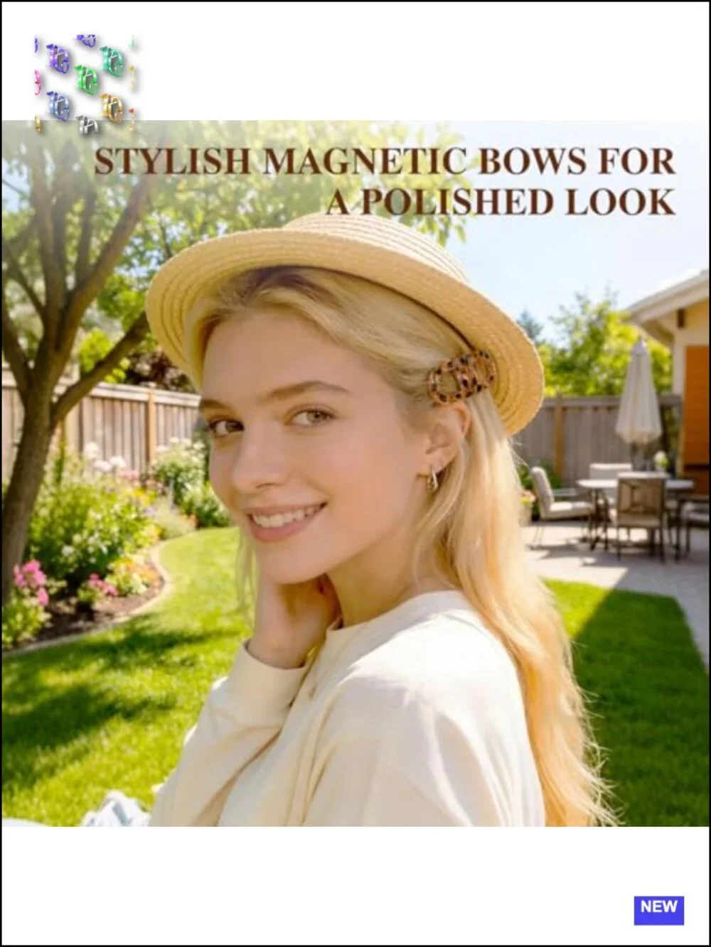 Magnetic Bow Hair Clips, Strong Hold No-Slip Ponytail Holder Accessories